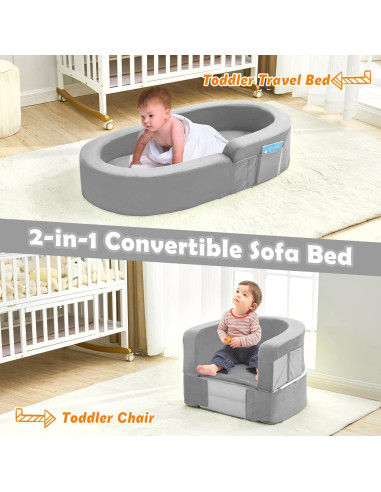 Cama de Viaje 2-en-1 QUCHI para Niños Pequeños - Plegable y Portátil
