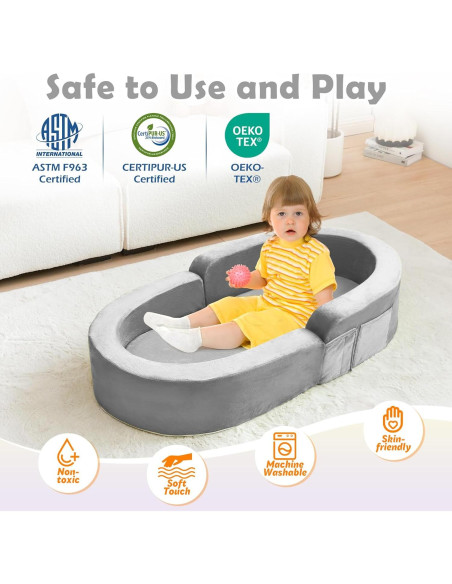 Cama de Viaje 2-en-1 QUCHI para Niños Pequeños - Plegable y Portátil