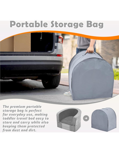 Cama de Viaje 2-en-1 QUCHI para Niños Pequeños - Plegable y Portátil