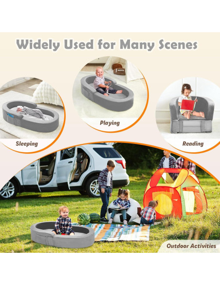 Cama de Viaje 2-en-1 QUCHI para Niños Pequeños - Plegable y Portátil