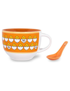 Taza de Cerámica Gudetama x Nissin 24 Onzas con Cuchara
