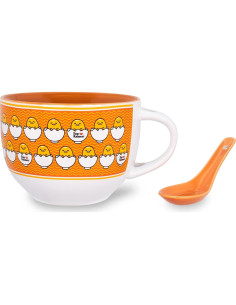 Taza de Cerámica Gudetama x Nissin 24 Onzas con Cuchara 2
