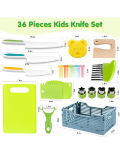 Juego de cuchillos Montessori para niños VVSBPL 36 piezas 2