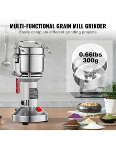 Molinillo Eléctrico de Granos Happybuy HC-300 300g Acero Inoxidable 2