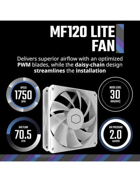 Cooler Master MasterLiquid 360 Core II Blanco AIO Enfriador CPU