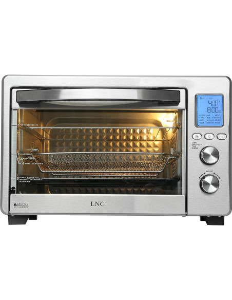 Horno de Aire LNC 34QT 1750W 12-en-1 Acero Inoxidable Plata