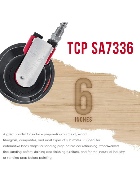 Lijadora de Palma Neumática TCP Global 6" Doble Acción