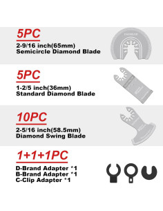 Paquete de 20 Hojas de Sierra Oscilante DAEMKOD - Diamante 2