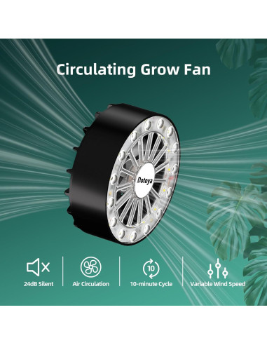 Luces de Crecimiento LED Dotoya con Ventilador y Temporizador