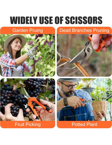 Juego de 3 Tijeras de Jardín ACHRWFQ de Acero Inoxidable