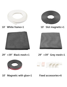 Kit de Pantalla de Ventana Magnética Ajustable 73.66x99.06cm 2