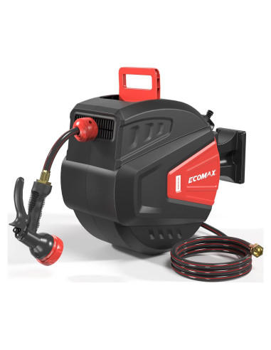 Carrete de Manguera de Jardín ECOMAX ELG01 30.48m con 9 Patrones