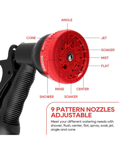 Carrete de Manguera de Jardín ECOMAX ELG01 30.48m con 9 Patrones