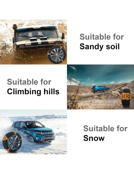 Cadenas de Nieve Ajustables WWFGYX WG-009 para Vehículos 165-275mm