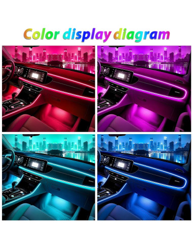 Luces LED interiores para coche Latamil FWD2 RGB 2 en 1