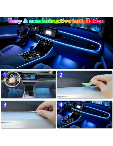 Luces LED interiores para coche Latamil FWD2 RGB 2 en 1