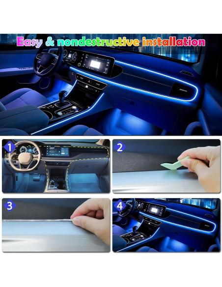 Luces LED interiores para coche Latamil FWD2 RGB 2 en 1