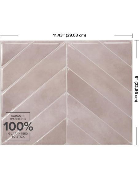 Azulejos Peel and Stick Smart Tiles 5 Hojas 29x21 cm Rosa Viby