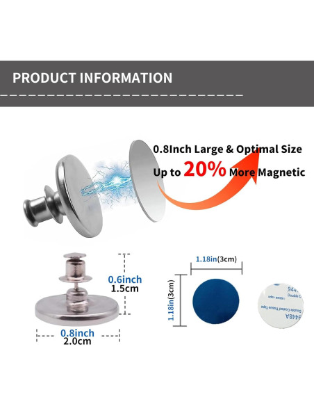 24 Clips Magnéticos para Cortinas M_lapis - Fuerte Sujeción