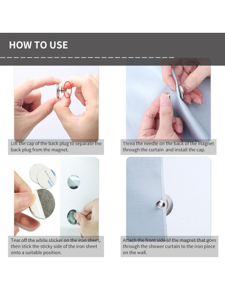 24 Clips Magnéticos para Cortinas M_lapis - Fuerte Sujeción