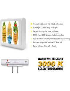 Luz Nocturna LED Art Plates Regulable con Sensor Automático 2