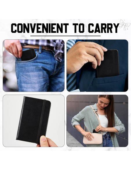 10 Cuadernos de Piel Dura Qeeenar 10x15.2 cm Negro