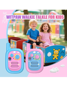 Walkie Talkies Recargables WITPAW para Niños 3 KM Azul/Rosa 2