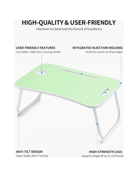 Mesa Plegable para Laptop ZEAPTAC Verde Pasto 60x40 cm