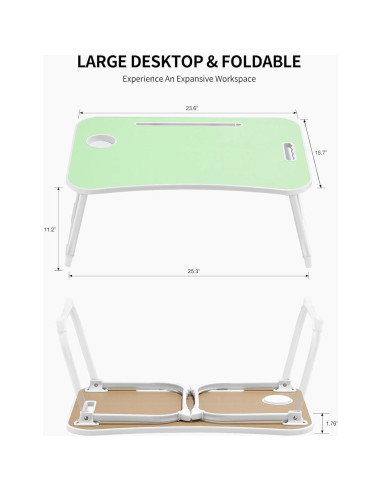 Mesa Plegable para Laptop ZEAPTAC Verde Pasto 60x40 cm