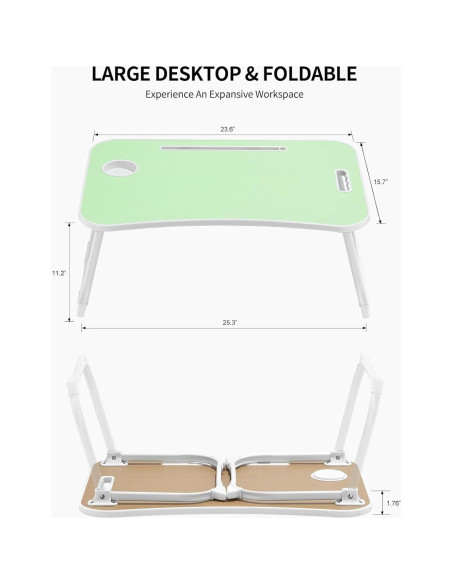 Mesa Plegable para Laptop ZEAPTAC Verde Pasto 60x40 cm