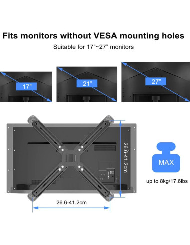 Adaptador VESA Suptek para Monitores 17 a 27" Negro