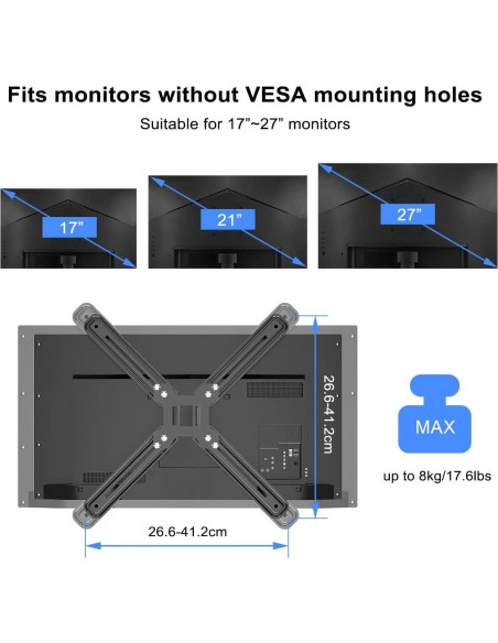 Adaptador VESA Suptek para Monitores 17 a 27" Negro