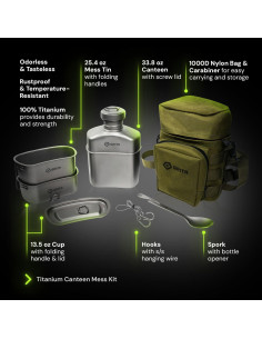 Kit de Cocina de Titanio GRITR - Utensilios Compactos para Camping 2