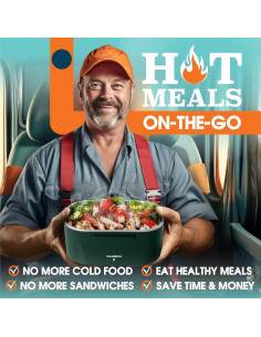 Lonchera Eléctrica TRAVELISIMO 1.5L Acero Inoxidable 80W 2