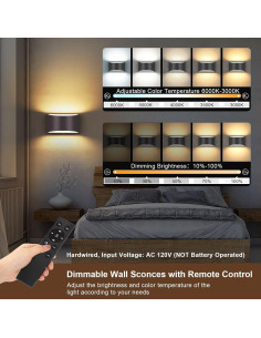 Apliques de Pared LED TRLIFE 12W Regulables con Control Remoto 2