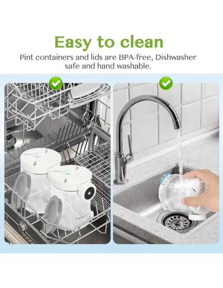 Contenedores de Pint Ninja Swirl Powhorse 16oz - Paquete de 2