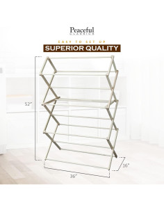 Soporte de Secado de Ropa Plegable Paz Clásica 132x91 cm 2