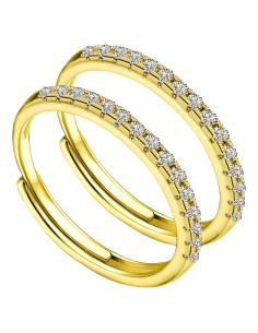 Anillo apilable ajustable Aimery 14K oro con circonita para Oura