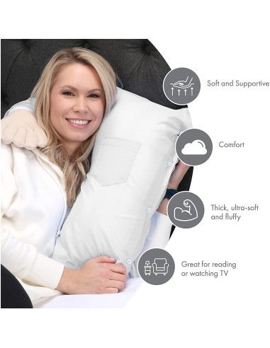 Almohada Novio Grande Blanca - Microperlas y Algodón