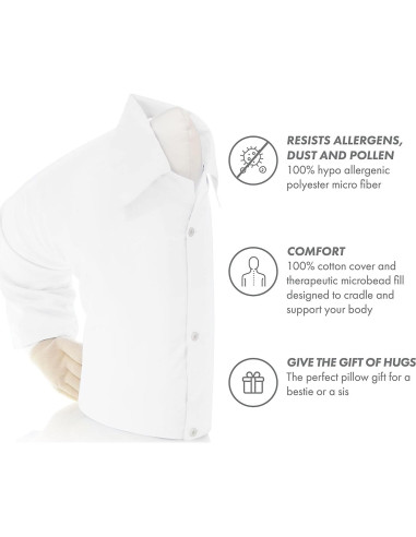 Almohada Novio Grande Blanca - Microperlas y Algodón