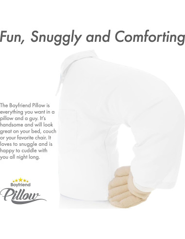 Almohada Novio Grande Blanca - Microperlas y Algodón