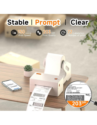 Impresora de Etiquetas Térmicas Bluetooth Shanyin A82Pro 4x6