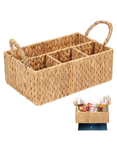 Cesta de Almacenamiento SIEUSALEVN de Jacinto de Agua 4 Secciones