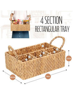 Cesta de Almacenamiento SIEUSALEVN de Jacinto de Agua 4 Secciones 2