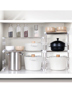 Organizador de Gabinete Ajustable Carrotez Blanco 30-50 cm 2