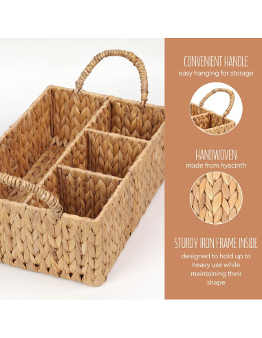 Cesta de Almacenamiento SIEUSALEVN de Jacinto de Agua 4 Secciones