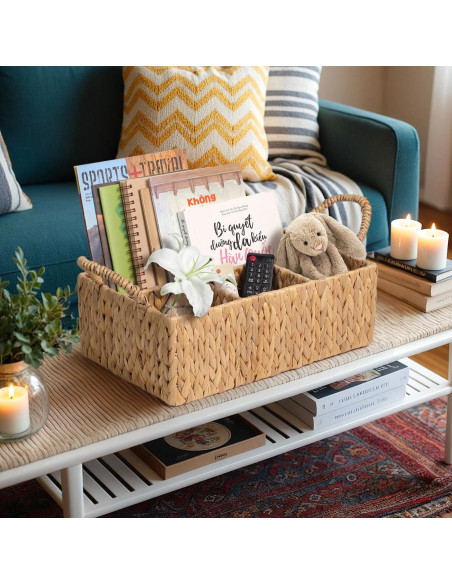 Cesta de Almacenamiento SIEUSALEVN de Jacinto de Agua 4 Secciones