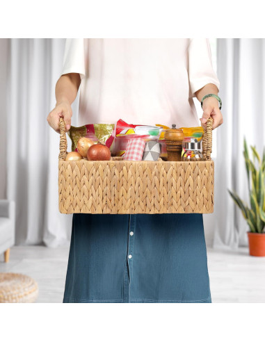 Cesta de Almacenamiento SIEUSALEVN de Jacinto de Agua 4 Secciones