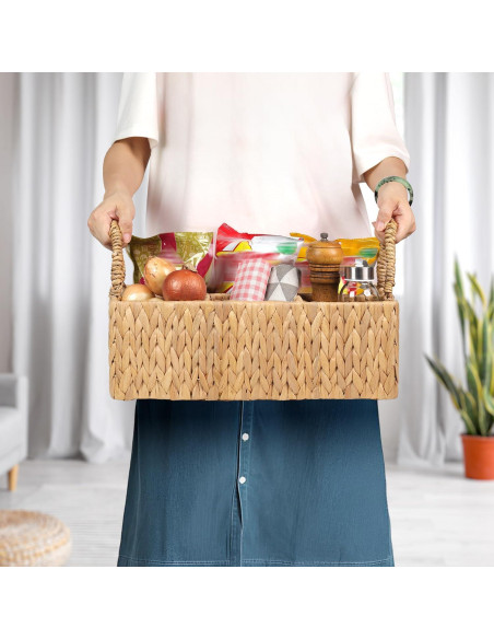 Cesta de Almacenamiento SIEUSALEVN de Jacinto de Agua 4 Secciones