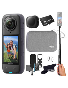 Cámara de acción 360 Insta360 X4 8K 72MP con estuche y selfie
